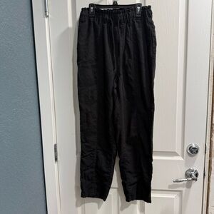 Risen Jeans Black Pull-On Pants Size Medium Wide Leg